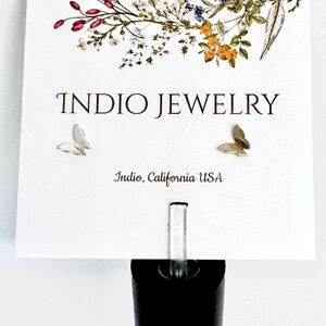 New Indio Jewelry .925 Silver Butterfly Stud Hypoallergenic Earrings #E104